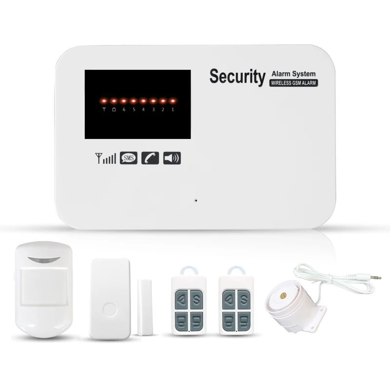 

SUNLUXY Wireless GSM Alarm System Dual Antenna GSM Home Alarm Systems with PIR Detector Russian English Voice Security GSM Alarm