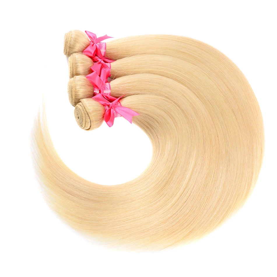 Brazilian Straight Hair 3/4 Bundles With Closure 613 Blonde Color Hair Human Hair With 4x4 Closure Free Ship Shuangya Remy Hair Brazilian Straight Hair 3/4 Bundles With Closure 613 Blonde Color Hair Human Hair With 4x4 Closure Free Ship Shuangya Remy Hair