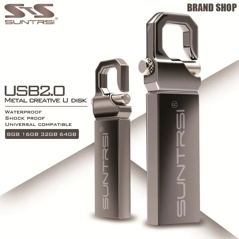 Suntrsi USB флеш накопитель 64 ГБ металлическая Флешка высокоскоростная 32 16 реальная