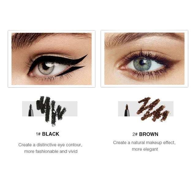 Black / Brown Waterproof Eye Liner Pen Smooth Gel Eyeliner Pencil Brand