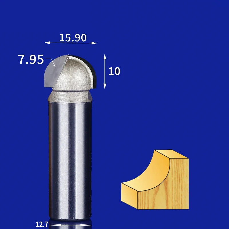 6,35 мм и 12,7 мм-1 шт., твердый карбид cnc деревообрабатывающий вставной маршрутизатор бит, круглое дно Древесины Гравировальный фрезерный резак, MDF Концевая мельница - Длина режущей кромки: 12.7 x 15.9