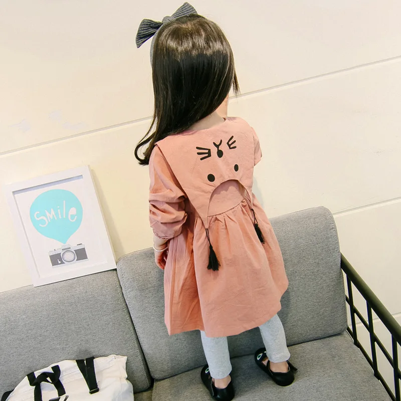 Girls Dress 2018 New Brand Baby Blouse Kitty Ear Collar Ruched Long Sleeve Children Clothing 2-6Y | Детская одежда и обувь