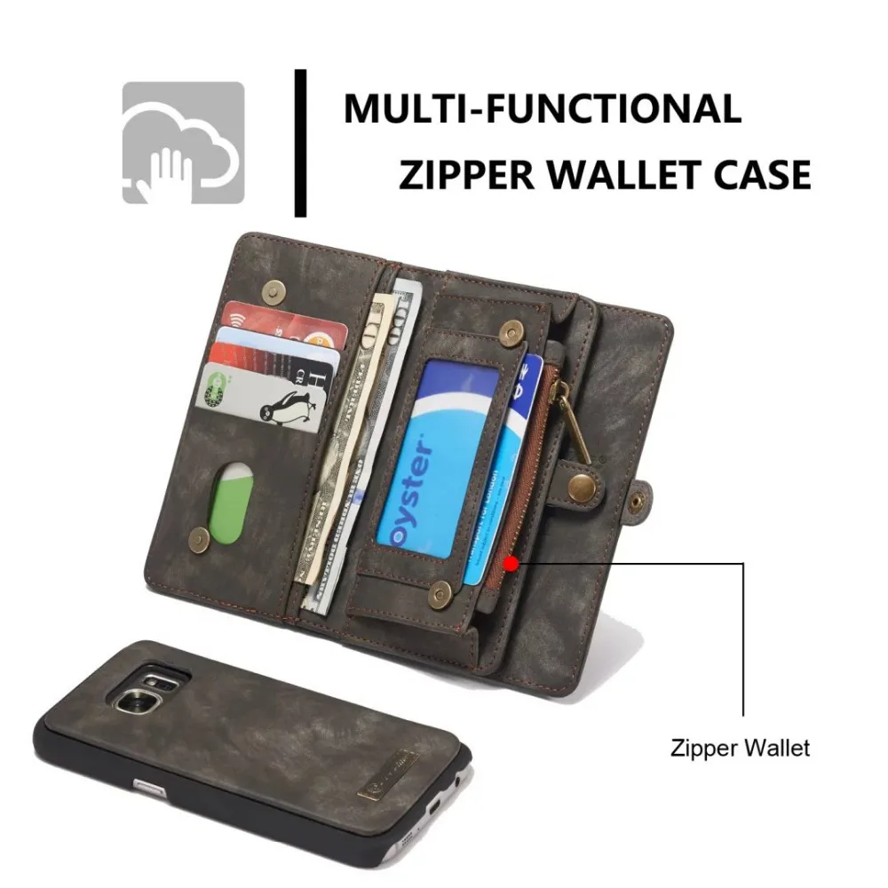 

Leather Wallet Case for Samsung Galaxy S7/S7 Edge Retro Fashion Multifunctional Cover Cases for Samsung galaxy s7 Phone Bag