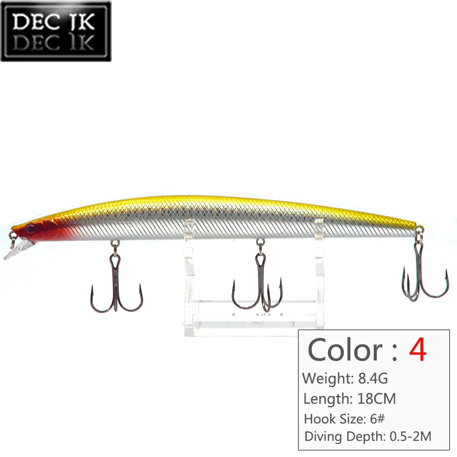 1PCS Artificial Plastic Hard Fishing Lure Fake Bait 3D Eyes Crankbaits Minnow Swimbait Laser Saltwater Fishing Lures For Pike (4)