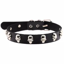 KMVEXO 16 di Colore della Roccia Punk di Stile Cosplay DELL'UNITÀ di elaborazione di Cuoio Della Collana Del Choker Spike Scheletro Coppia Collana di Dichiarazione Chocker Collo Gioielli