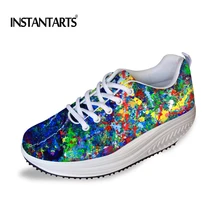 INSTANTARTS/Новинка; женская обувь на танкетке из сетчатого материала; женская обувь на платформе; печать картин; обувь для свинга; Feminino Zapatillas Deportivas Mujer