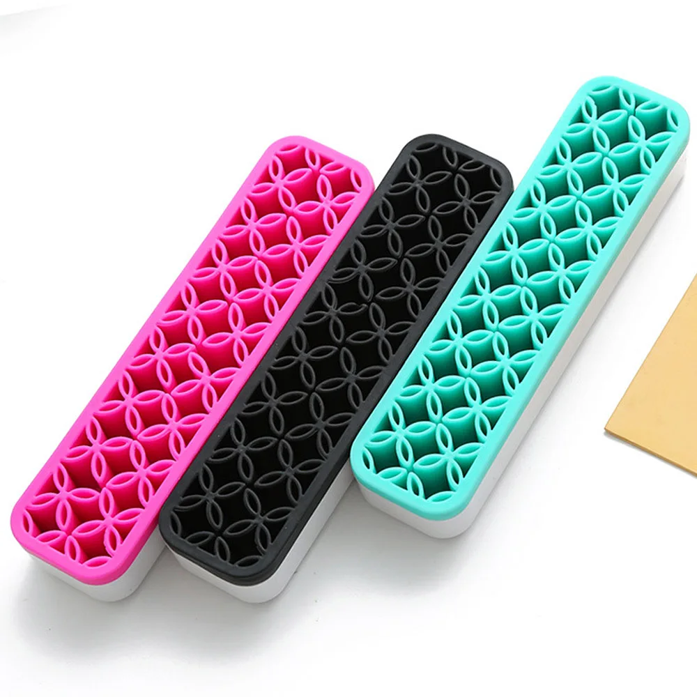 

Silicone Makeup Brush Holder Profesional Stand Make Up Brushes Eyebrow Eyeshadow Stamp Powder Brush Cosmetic Drying Rack Shelf