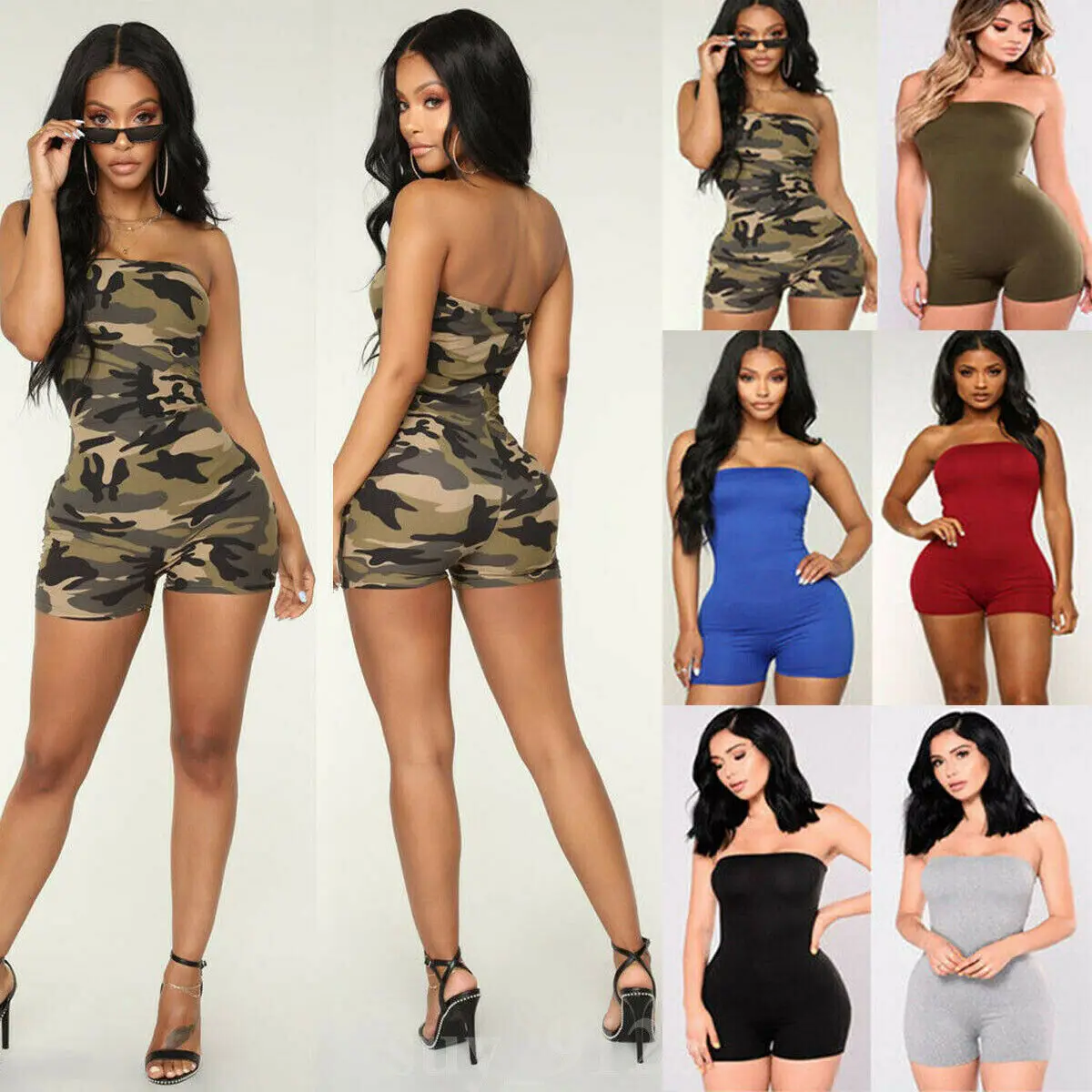 strapless playsuit beach