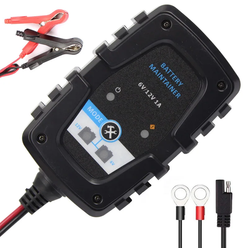 

FOXSUR 6V 12V 1A Automatic Smart Battery Charger Car & Motorcycle Scooter Autocycle Autobike SAE Connector Battery Charger