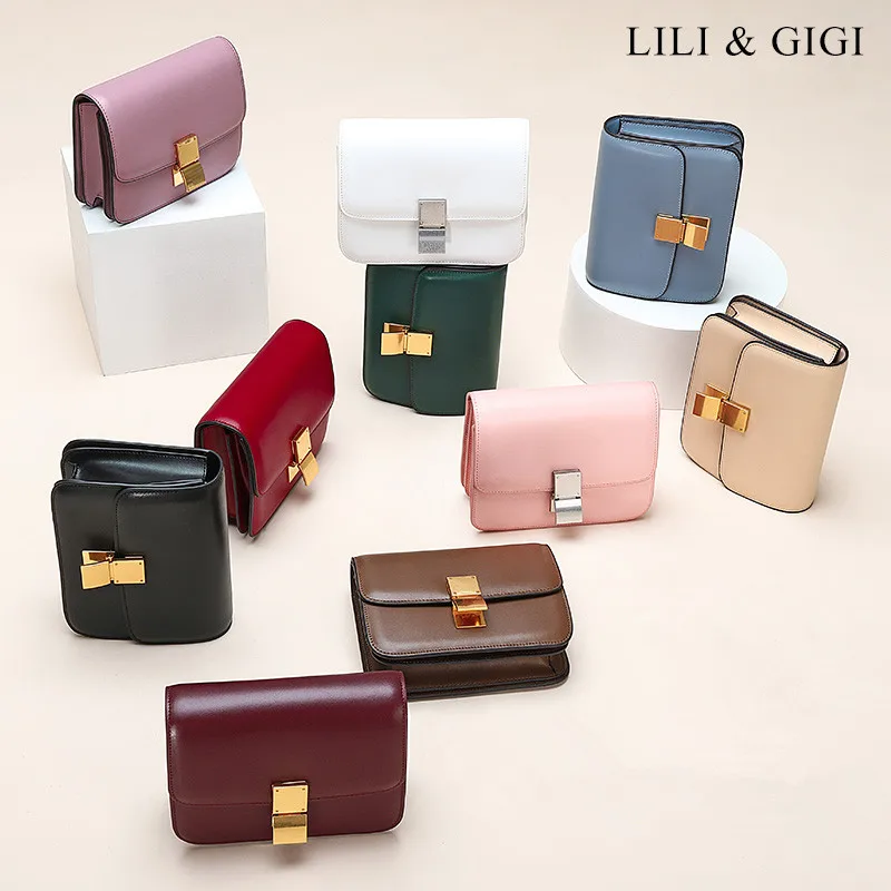 Skup 2019 kobieta pojedyncza torba na ramię nowy wzór skóra bydlęca przekątna rozpiętość pole blokada mała torba kwadratowa torba z prawdziwej skóry Tofu