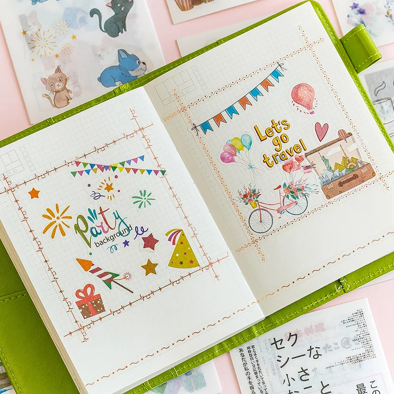 6 листов/упаковка Kawaii собака/цветы/штамп/Флаг Васи бумажные наклейки украшения DIY дневник в стиле Скрапбукинг мобильный липкий канцелярские подарки