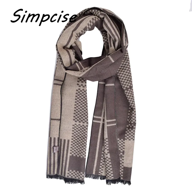 mens infinity scarf Bufandas 2021 Foulard Fashion Designer Wrap Men Business Scarf Winter Check Scarf Men Shawls Scarves A3A18917 mens knit scarf