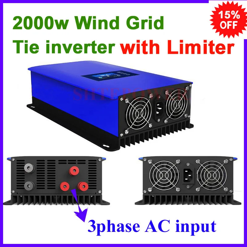 

MPPT New inverter for wind power generator grid tie system 3 phase ac input 45-90v with limiter function