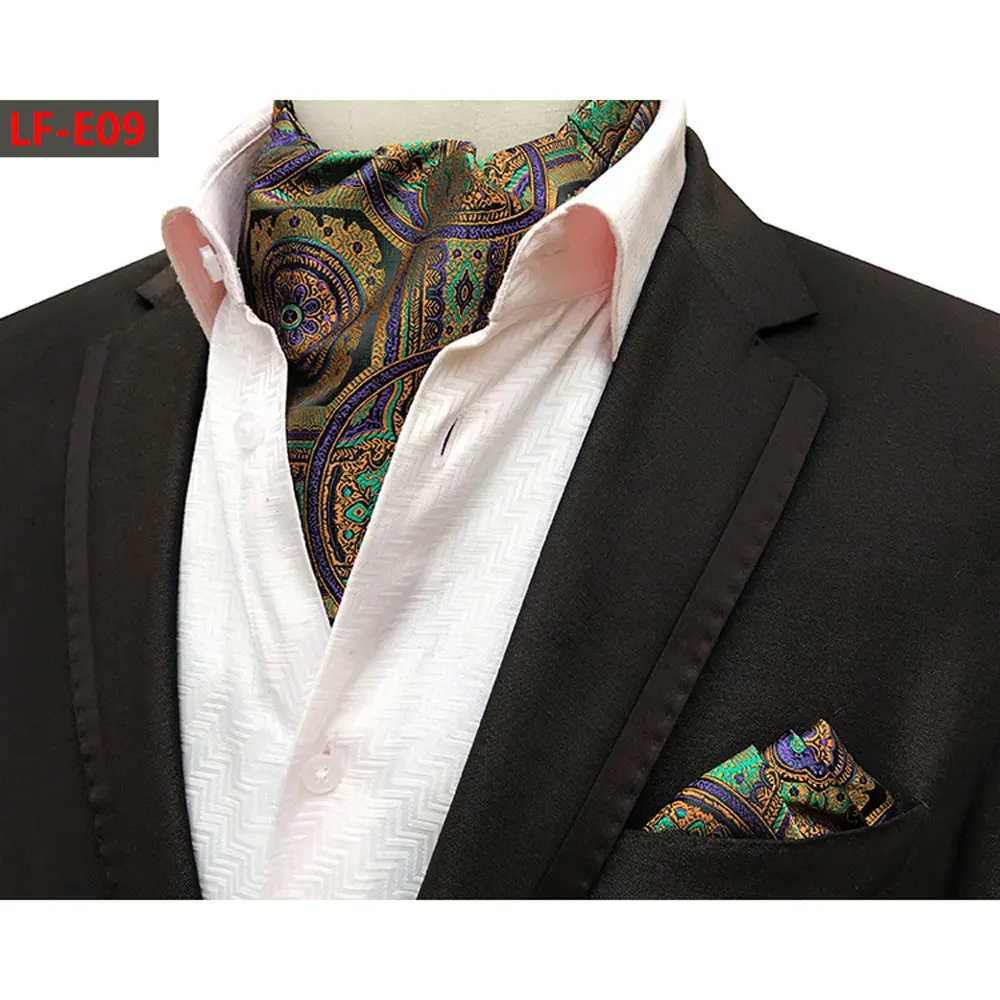 Мужской галстук-бабочка с узором галстук Аскот модный мужской Карманный платок квадратный набор подходящих цветов HZTIE0329