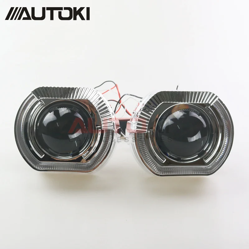 AUTOKI Новинка 2018 спортивные светодиодные ангельские глазки + Биксеноновые линзы