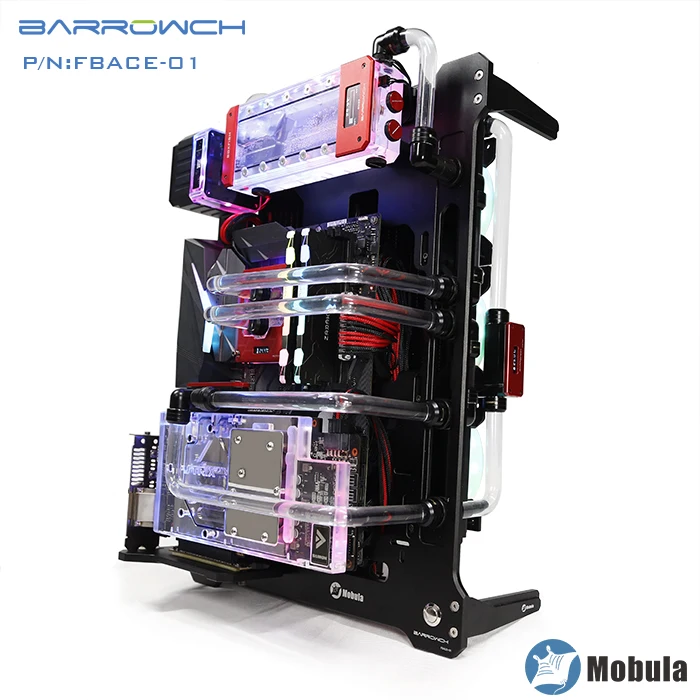 

Barrowch Silver Mobula Modular Computer Case Verticle Compatible E-ATX/ATX/M-ATX/ITX MINI DESIGN Aluminum material GPU Block