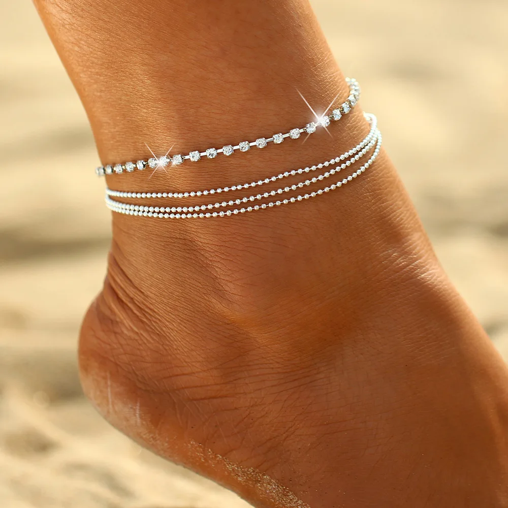 Золотой Серебряный цвет модный браслет на ногу мода лето пляж ноги ювелирные изделия