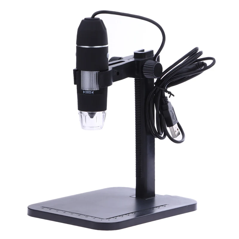 Портативный 1000X8 светодиодный электронный микроскоп USB эндоскоп 2MP черный практическая Лупа камера настольная Лупа