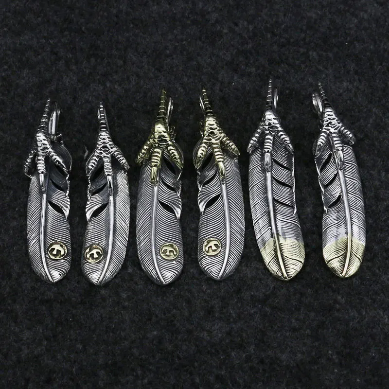 

Takahashi Goro Sterling Silver Eagle Feather Pendant Necklace combination retro male domineering sweater chain pendant