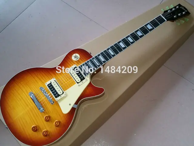 Best price at $230 Cheap LP standard electric guitar Jimmy page model new high glossy finshed, Ebony fingerboard white binding.,high quality!