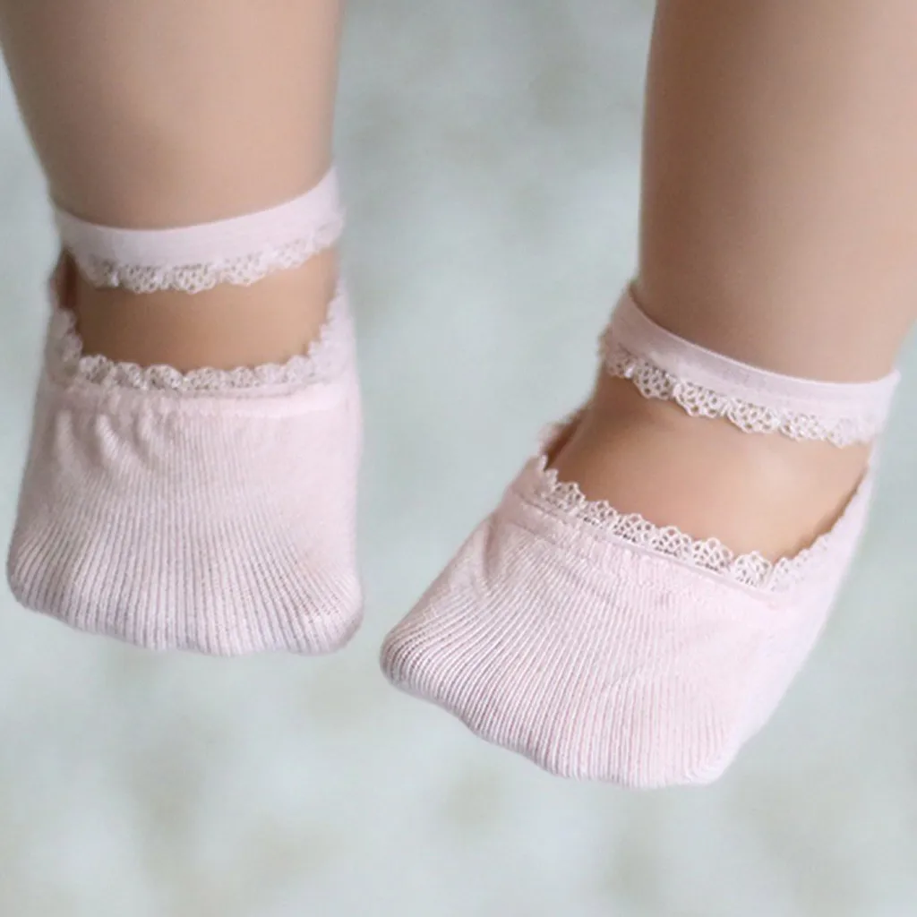 Носки для девочек, для новорожденных, для маленьких девочек, для детей, модные, милые, кружевные, внутри, повседневные, простые, однотонные, удобные носки до щиколотки, гольфы для девочек