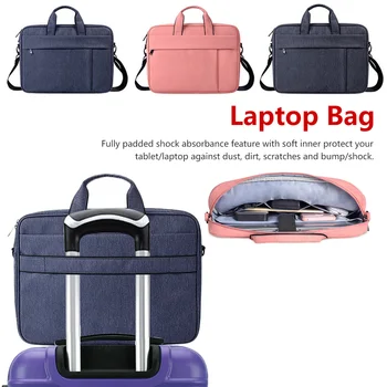 

fashion Multi-Functional portable waterproof tote bag solid color notebook laptop zipper handbag simple Tablet Notebook bag