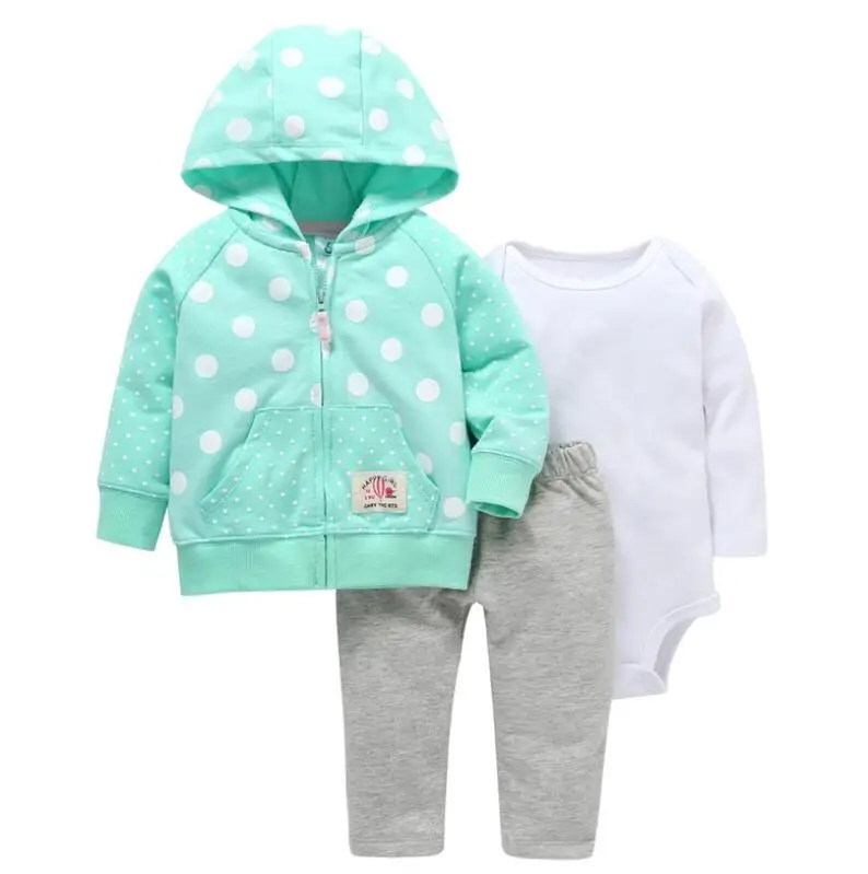 

Infant Baby 6m to 24m Long Sleeve Bodysuit+Warm Jacket+Pants 3 pcs Set soft Cotton Girls Boys AUtumn Outwear Suit Clothes Set