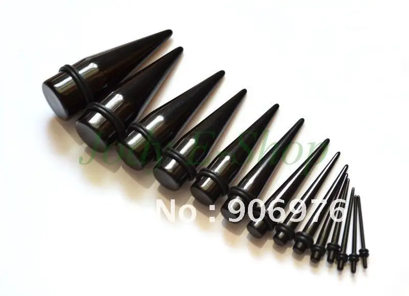 

Free Shipping Black Ear Stretchers Tapers Expendars Ear Plugs Sets Jewelry With O rings 100pcs/lot Fancy Body Piercing Hot Sale