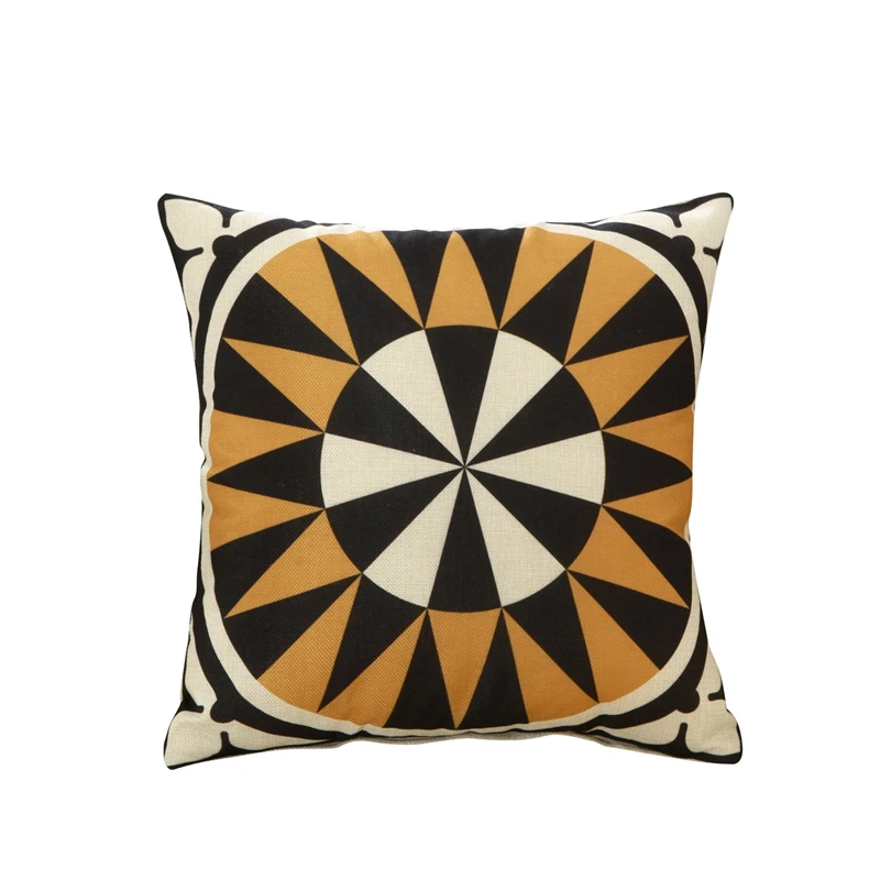 Best Retro Geometry Series Cushion Cover Vintage Cotton Linen Home Decor Bed Sofa Chair Car Office Necessary Pillow Cover