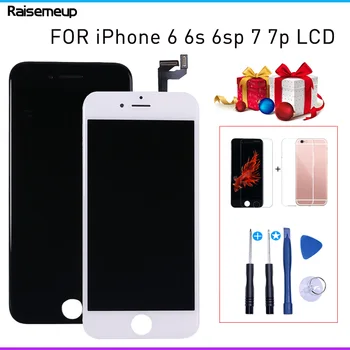 

Black/White Assembly LCD Display Digitizer for iPhone 6s 7 plus Screen Replacment AAAA+ Quality LCD Touch Screen TPU+Tempered