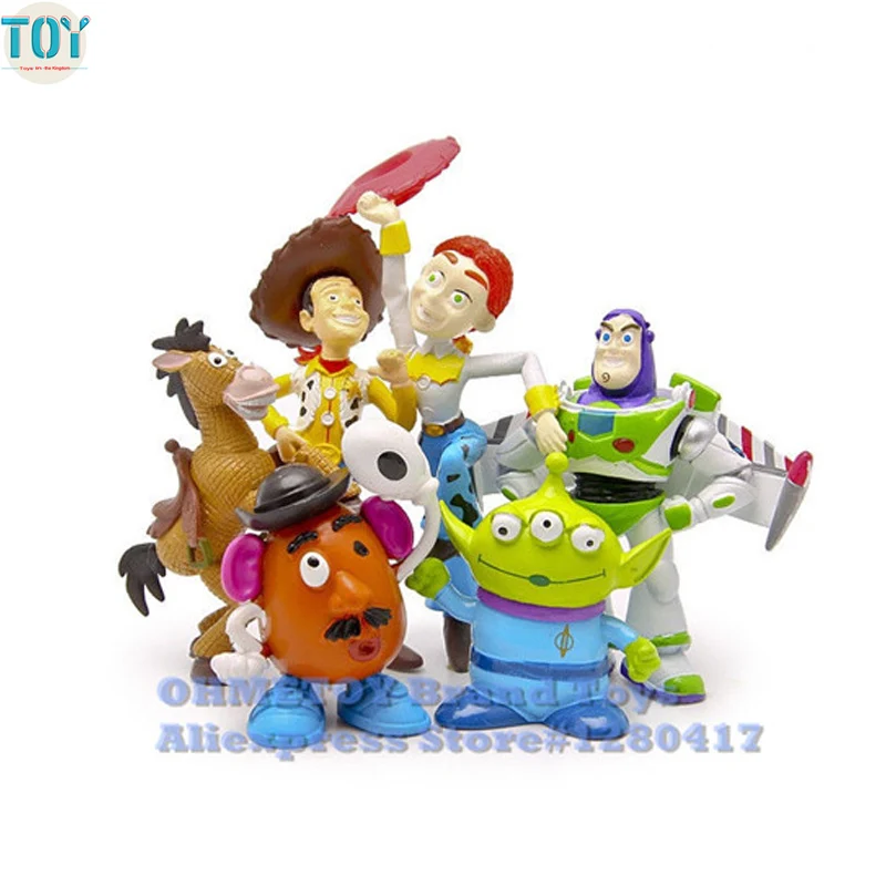 

New 6PCS Toy Story Party Buzz Lightyear Woody Jessie Green Man 1"-3" Action Figures Kids Toys Collections Birthday Gifts