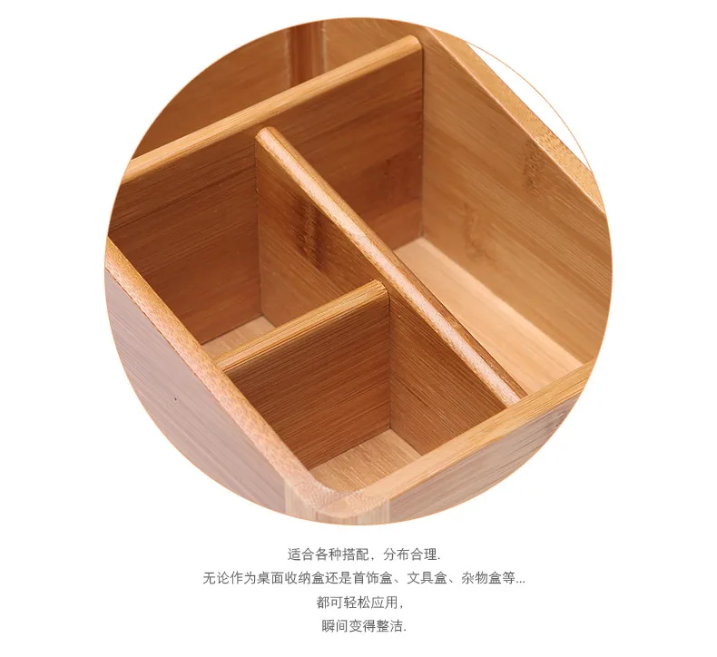Escritório multifuncional mesa de madeira bambu organizador