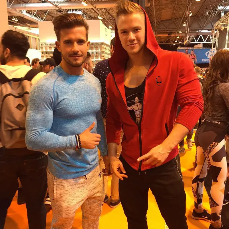 Mens Cotton Zipper Hoodie Man Casual Fashion Slim Sweatshirt Gyms Fitness Bodybuilding Jacket Coats