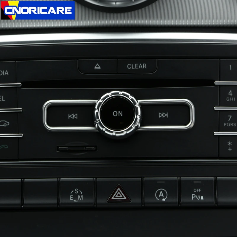 

Car Styling Center Console CD Button Frame Decoration Sticker Trim For Mercedes Benz CLA C117 GLA X156 A Class W176 2015-16