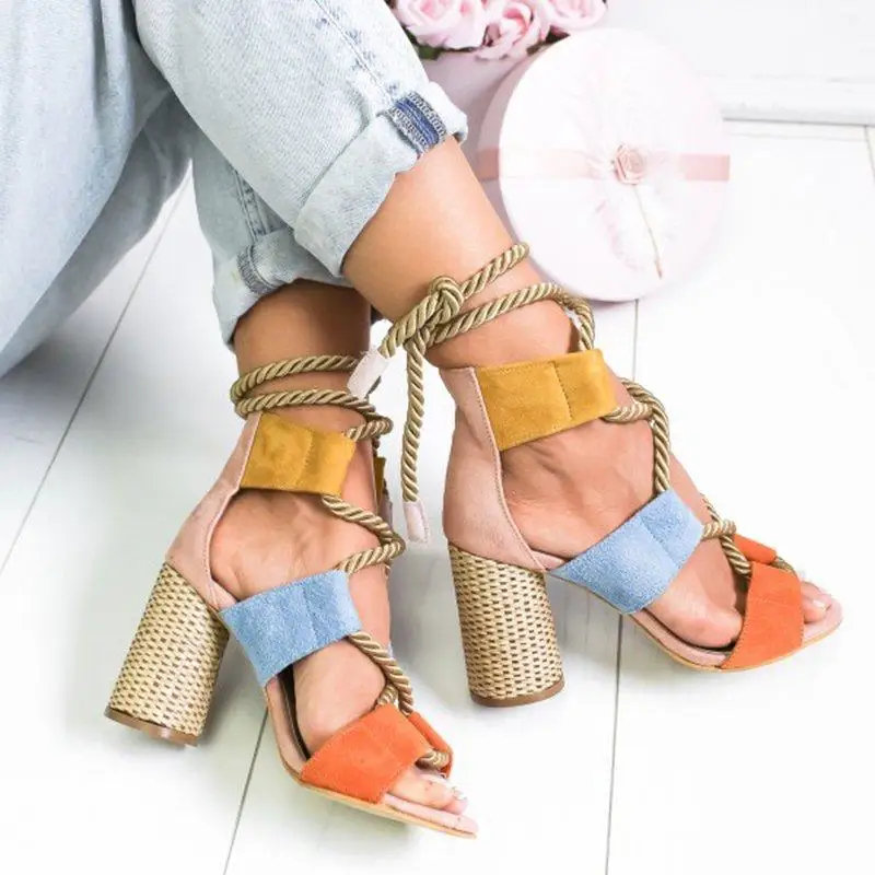 Women shoes sandals women 2019 new platform wedges shoes woman high heels hollow lace-up sandals female zapatos de mujer (17)