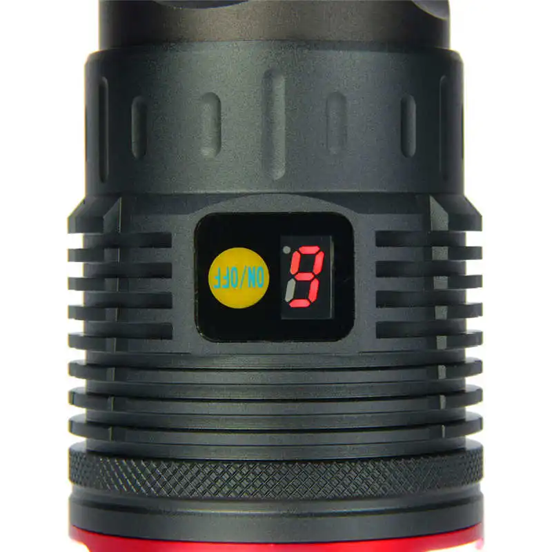 Supwildfire 50000LM 15 x XM-L T6 LED rechargeable Power Digital Display Hunting powerful led flashlight 18650 battery #3S28 (6)