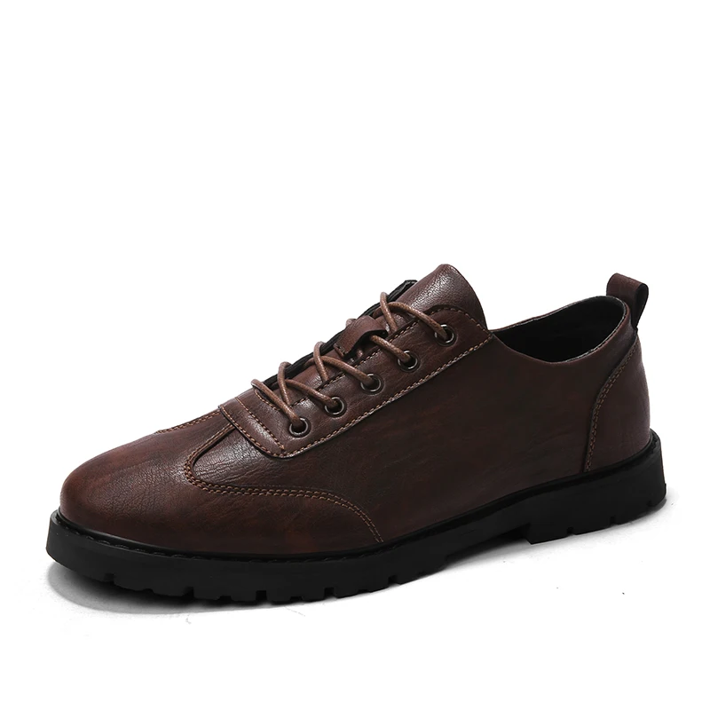 

New Autumn New Casual Shoes Mens Leather Flats Lace-Up Shoes Simple Stylish Male Shoes Large Sizes Oxford Shoes For Men *575