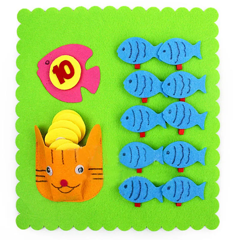 29x29cm Design Clip Number Early Leanring Felt Fabric Children handmade Nonwoven Decoration Kindergarten Teaching