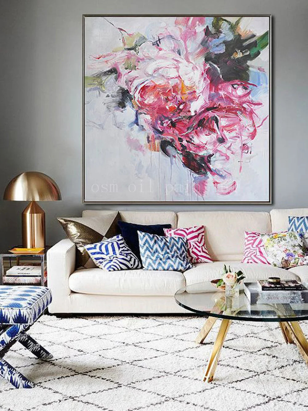 

100% Hand Painted Abstract Colorful Flower Oil Painting On Canvas Handmade Wall Art Impressionist Landscape Decorative Picture