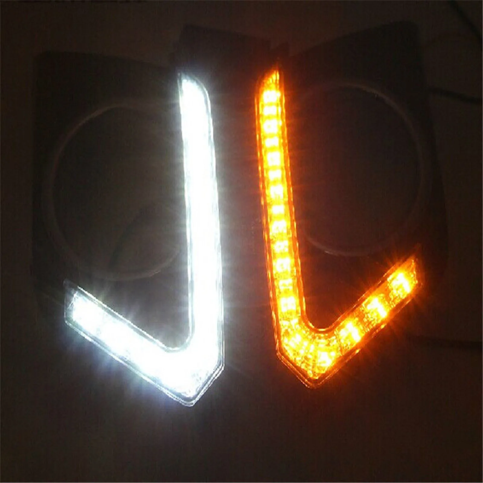 

1pair DRL LED Daytime Running Lights Turn Signal Fog Lamps for NISSAN X-TRAIL ROGUE DXY88