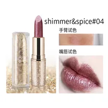 Qic бархатная матовая губная помада 3,8 г металлическая Губная помада крем водонепроницаемый долговечный Алмазный Серебряный сексуальный красный мерцающий карандаш для губ Q907