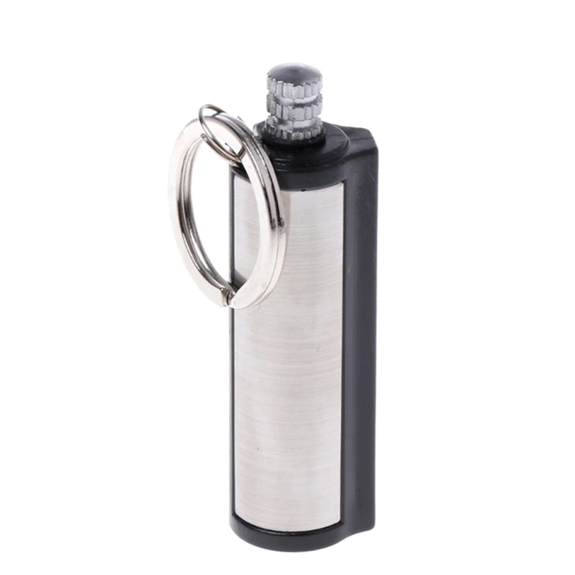 

1pcs~10pcs Fashion Permanent Striker Lighter Match Silver Metal KeyChain