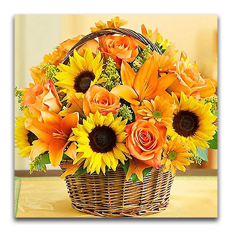 FULL 5D diy diamond embroidery diamond painting cross stitch kits mosaic pattern Sunflower picture home decor wall sticker gift