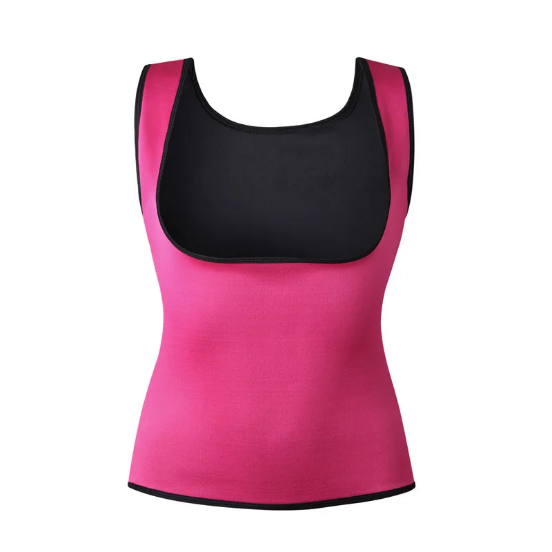 S-6XL, для женщин, для фитнеса, тренировки, Корректирующее белье, пот, без рукавов, рубашка, неопрен, одежда, жилеты, спортивные, тренировочные, Cami Vest - Цвет: Rose