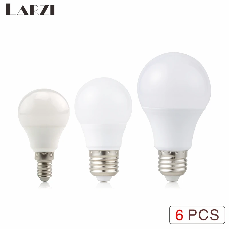 

LARZI 6Pcs LED E14 LED lamp E27 LED bulb AC 220V 230V 240V 15W 12W 9W 7W 5W 3W Lampada LED Spotlight Table lamp Lamps light
