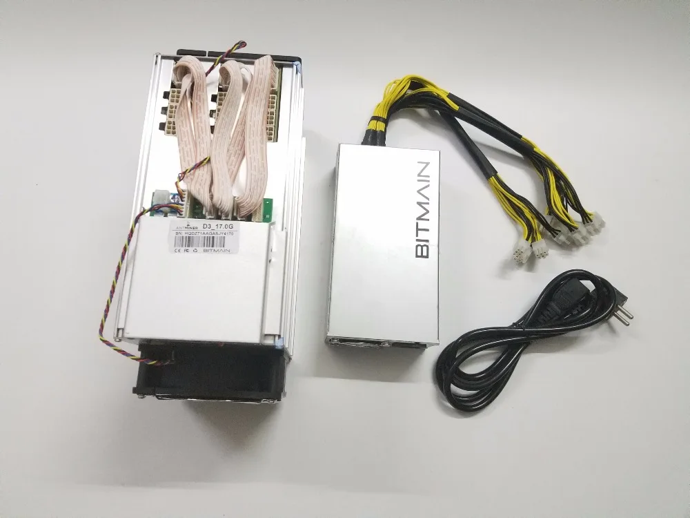 DASH Miner BITMAIN Antminer D3 17GH/s с bitосновной APW7 1800W Asic X11 Miner может майнить DASH и BTC монеты