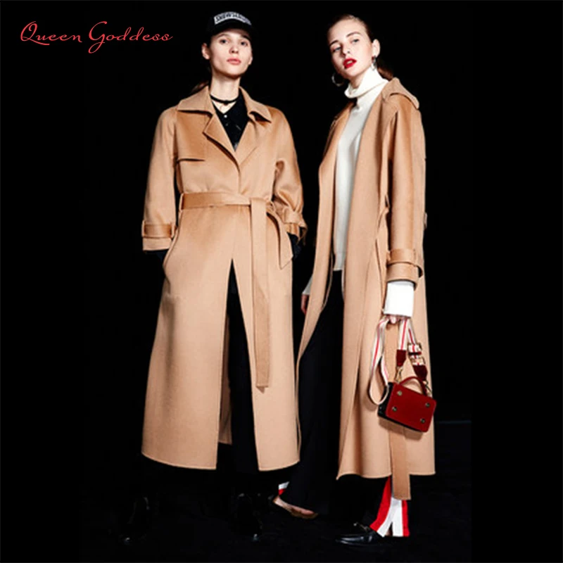 

Double side Fashion winter and autumn women winter 100% wool coat Long jacket women vinter elegant jacket camel colour plus size