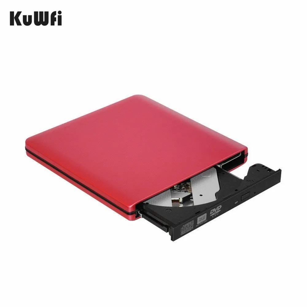 Rojo pequeño USB 3,0 externo portátil DVD-RW/CD-RW quemador escritor regrabadora de disco óptico CD DVD ROM Player apoyo ganar Mac OS