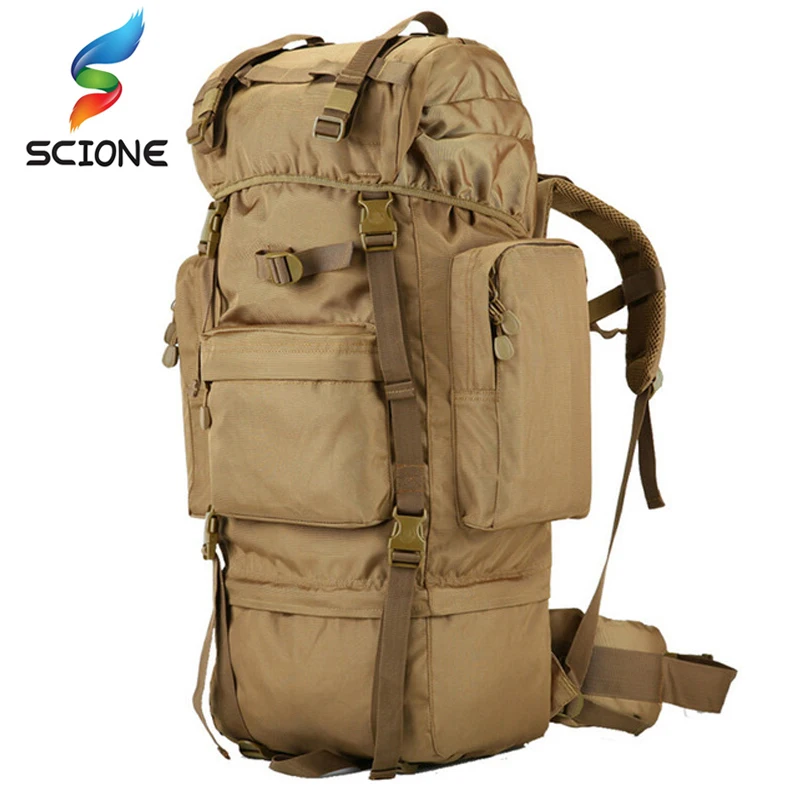 70 L large Backpack Outdoor Sports Bag 3P Military Tactical Bags For Hiking Camping Climbing Waterproof Wear-resisting Nylon Bag