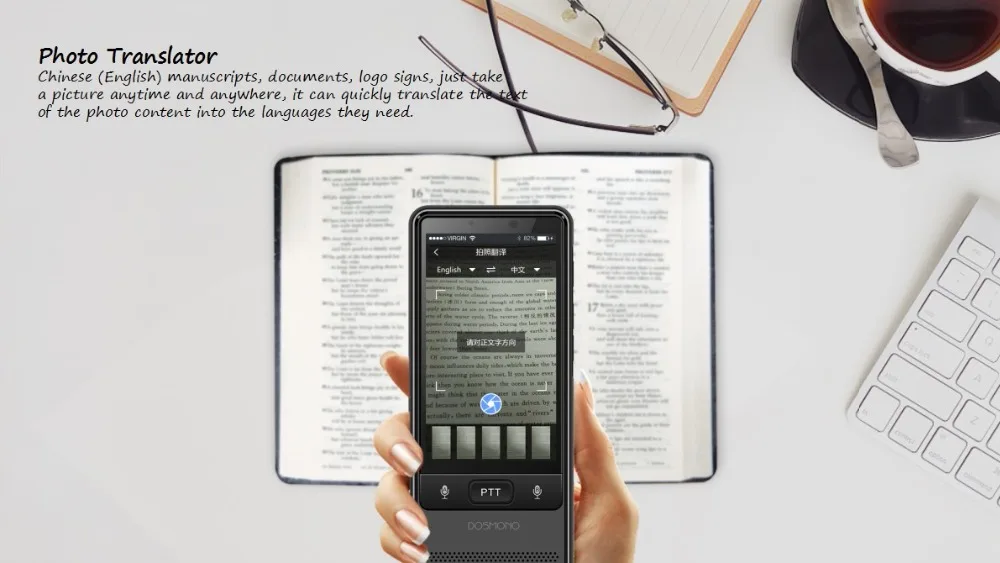 DOSMONO испанского на английский Smart Портативный Язык голос переводчик устройства без App Wi-Fi 4 г Глобальный домофон голос Регистраторы